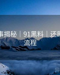 幕后故事揭秘｜91黑料｜还原事件全流程