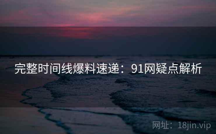 完整时间线爆料速递：91网疑点解析